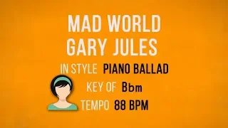 Mad World - Gary Jules - Karaoke Female Backing Track