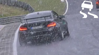 Nürburgring SLIPPERY CONDITIONS, SNOW, Highlights Nordschleife