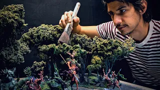 Making a MINIATURE Enchanted Forest (and painting with Disney colors)