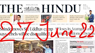 27 June 2022 The Hindu Newspaper Analysis