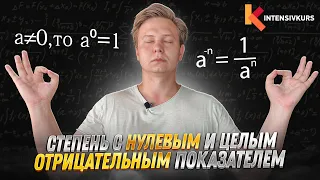 Математика — Нулевая Степень, Отрицательная Степень // Свойства Степеней