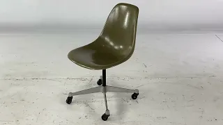 Charles and Ray Eames for Herman Miller Mid Century Wheeled Shell Chair