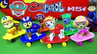 Paw Patrol Toys Skateboard Pups with Sea Patroller Boat Funny Toy Stories for Kids Chase Marshall!