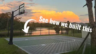 See how we built our backyard basketball court! Plus how much it cost and which products we chose!