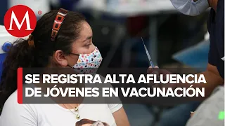 Largas filas de jóvenes en Hidalgo para vacunación anticovid