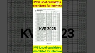 KVS Result 2023 जारी हुआ | KVS Shortlisted Candidate List 2023 | KVS 2023 | KVS Interview 2023 | KVS