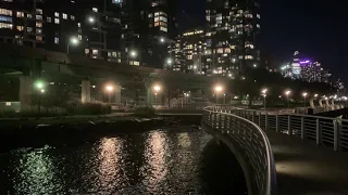 Riverside Park South Pedestrian Promenade Bridge Hudson River Solstice Bench W 63rd St NYC USA 2020