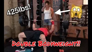 Joe D. Double BW Bench Press on his Birthday | 425lbs @ 42!