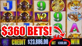 $360 SPINS! 💰 The Largest Bets Ever Recorded on High Limit Buffalo Gold Slots!