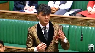 Arqam Al-Hadeed MYP gives an outstanding speech on the Kashmir issue in the House of Commons