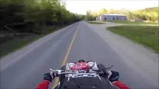 CRAZY  YAMAHA BANSHEE 350 TWIN ON THE PUBLIC ROAD !!