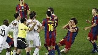 Barcelona VS real Madrid (Fight,punch,kick,red card, Blood) Super action