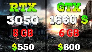 RTX 3050 8GB vs GTX 1660 SUPER 6GB | PC Gaming Tested