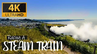 Racing Into Position Before STEAM TRAIN Passes | Walking Tour | 4K Resolution