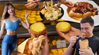 HONG KONG STREET FOOD TOUR: Egg Tarts, Stinky Tofu, Egg Waffles, Cart Noodles, Roasted Meat PART 2!