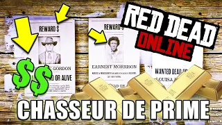 COMMENT GAGNER DE L'ARGENT RAPIDEMENT ET FACILEMENT EN ETANT CHASSEUR DE PRIME SUR RED DEAD ONLINE !