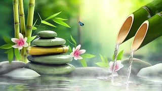 Bamboo Water Fountain and Relaxing Piano Music 🌿 Piano Meditation and Relaxation for Deep Serenity