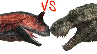 Long Battle 1vs1 ARBS｜ Carnotaurus VS T-Rex  --  Animal Revolt Battle Simulator