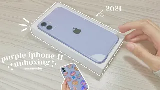 Purple iPhone 11 unboxing (2021) 🤍💟 + accessories