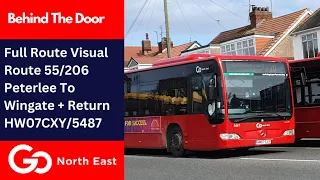 TO BE WITHDRAWN: FULL ROUTE VISUAL | GNE Bus Route 55/206 - Peterlee to Wingate | HW07CXY/5487