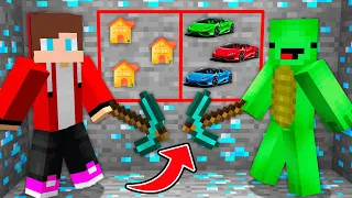 JJ AND MIKEY FOUND SECRET HOUSE ORE VS CAR ORE in Minecraft ? NEW RAREST ORE WITH MIKEY AND JJ !