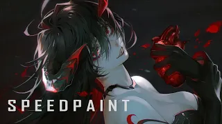 Speedpainting Demon Anime Girl | theCecile