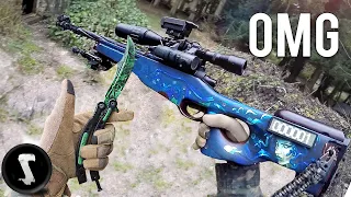 Using $1300 REAL CSGO Weapons In Airsoft War!!
