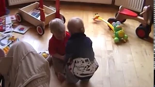 Twins fighting over a calculator