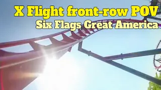 X Flight Front Row POV at Six Flags Great America