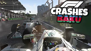 REALISTIC F1 CRASHES BAKU!