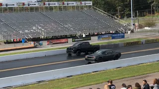 Big Turbo Cummins Race Truck Vs Dodge Demon 1/4 Mile