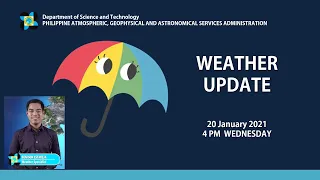 Public Weather Forecast at 4:00 PM January 20, 2021
