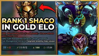 CHALLENGER RANK 1 SHACO PLAYS IN GOLD ELO | HOW TO INVADE LVL 3 - Full Gameplay