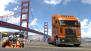 Golden Gate Bridge California - American Truck Simulator 1.50 - Steering Wheel PC Gameplay