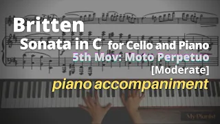 Britten - Sonata in C for Cello and Piano, Op.65, 5th Mov: Piano Accompaniment [Moderate]