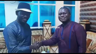 Agya Koo and Movie Producer/Director, Frank Fiifi Gharbin smoke the peace pipe after 10 years