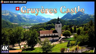 Gruyères Castle 4K 🇨🇭 Epic Walking Tour in the Medieval Town in Canton of Fribourg, La Gruyères Ep#3