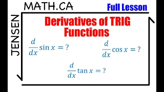 Derivatives of SINE, COSINE, & TANGENT | grade 12 MCV4U | jensenmath.ca