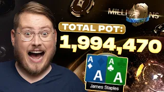 Main Event Million $1050 HIGH STAKES TOURNAMENTS | PokerStaples Stream Highlights