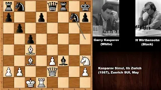 Crushing Attack: Garry Kasparov vs Heinz Wirthensohn - Zurich (1987)