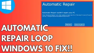 How to Fix Automatic Repair Loop in Windows 10 in 2024 - Startup Repair Couldn’t Repair Your PC