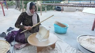 Baking local bread in Milas region