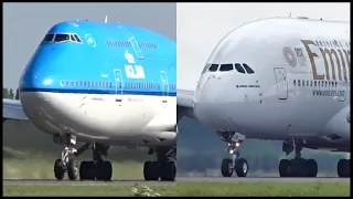 Boeing 747 Versus Airbus A380 | Jumbo VS SuperJumbo | Takeoff Comparison