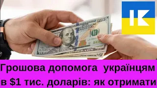 Грошова допомога українцям в 1 тис. доларів: як отримати?