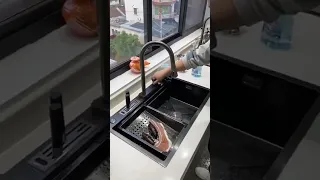 kitchen sink exclusive dan modern hitam doff stainless sus 304
