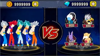 Stickman Warriors Story Mode | Jiren & Toppo vs Beerus & Whis