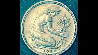 Germany 1950 50 Pfennig  Coin
