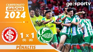 INTERNACIONAL 1 (5)X(6) 1 JUVENTUDE | PÊNALTIS | CAMPEONATO GAÚCHO | ge.globo