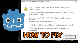 (Godot Tutorial) Fix Vulkan Error / Run With OpenGL3