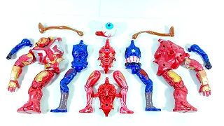 avengers superhero toys.. captain america vs hulk buster vs siren head vs ironman.. merakit mainan..